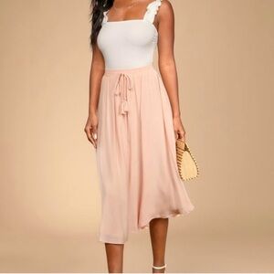Regatta Blush Pink Tassel Midi Skirt